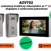 AZVT02 - vodotěsný 4vodičový videotelefon se 7" LCD displejem a 2 venkovními jednotkami